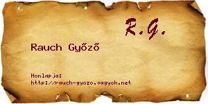 Rauch Győző névjegykártya
